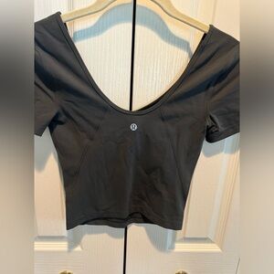 Lululemon Align Tee Short Sleeve Cropped Size 2 Color Dark Gray new without tags
